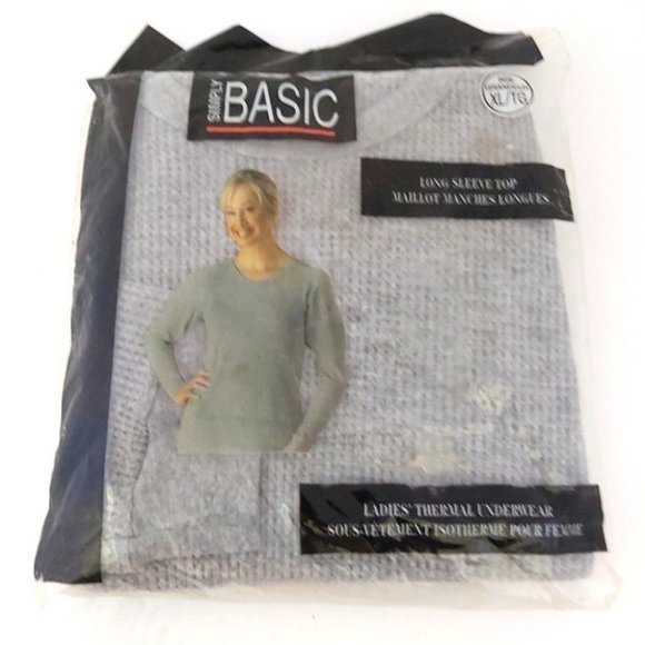 SIMPLY BASIC Women's Long Sleeve Thermal Underwear Top XL - Picture 2 of 5